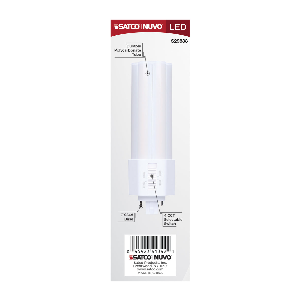 17 Watt PLT LED - 3K/35K/4K/5K CCT - Gx24d Base - Omni - Type B - 120-277 Volt