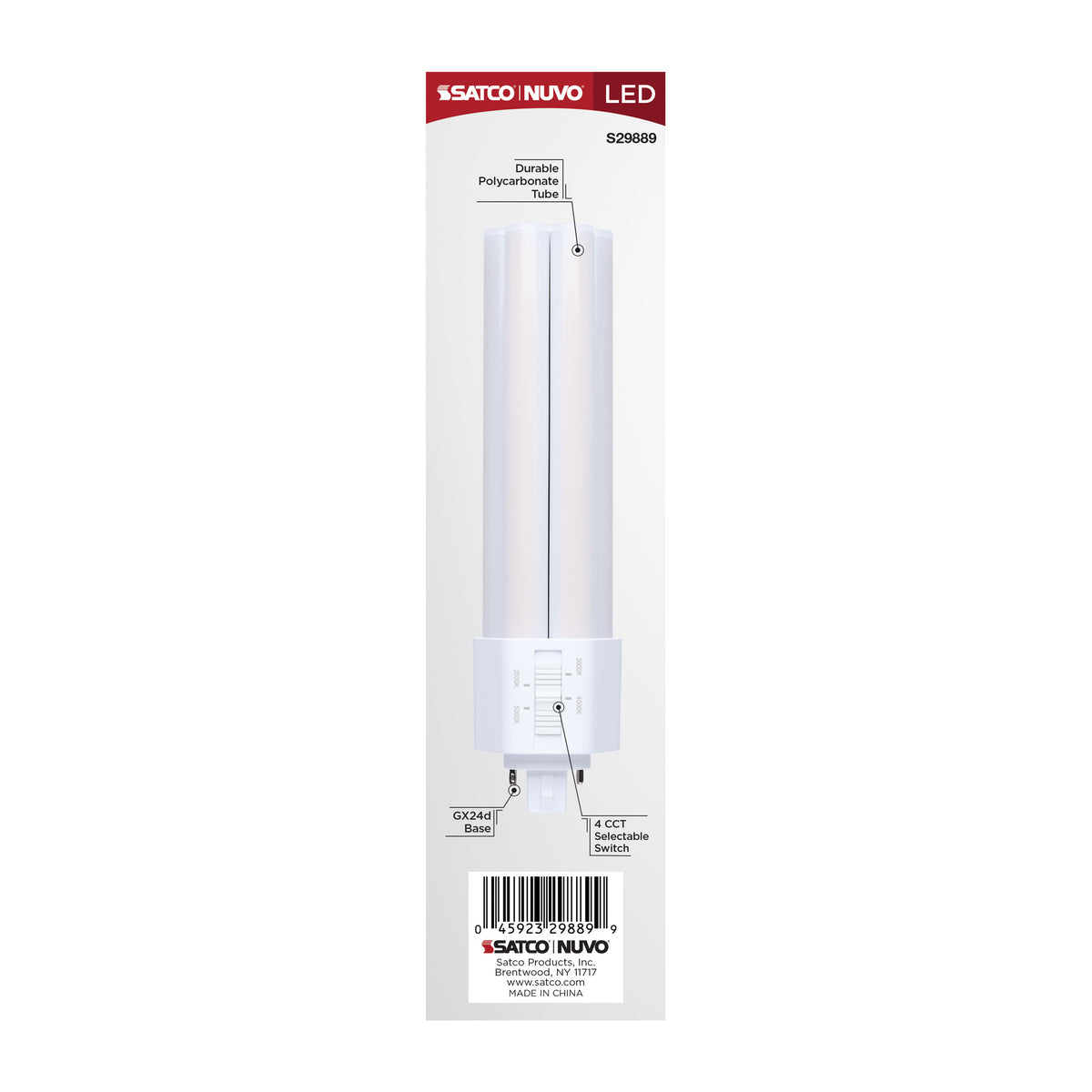 23 Watt PLT LED - 3K/35K/4K/5K CCT - GX24d Base - Omni - Type B - 120-277 Volt