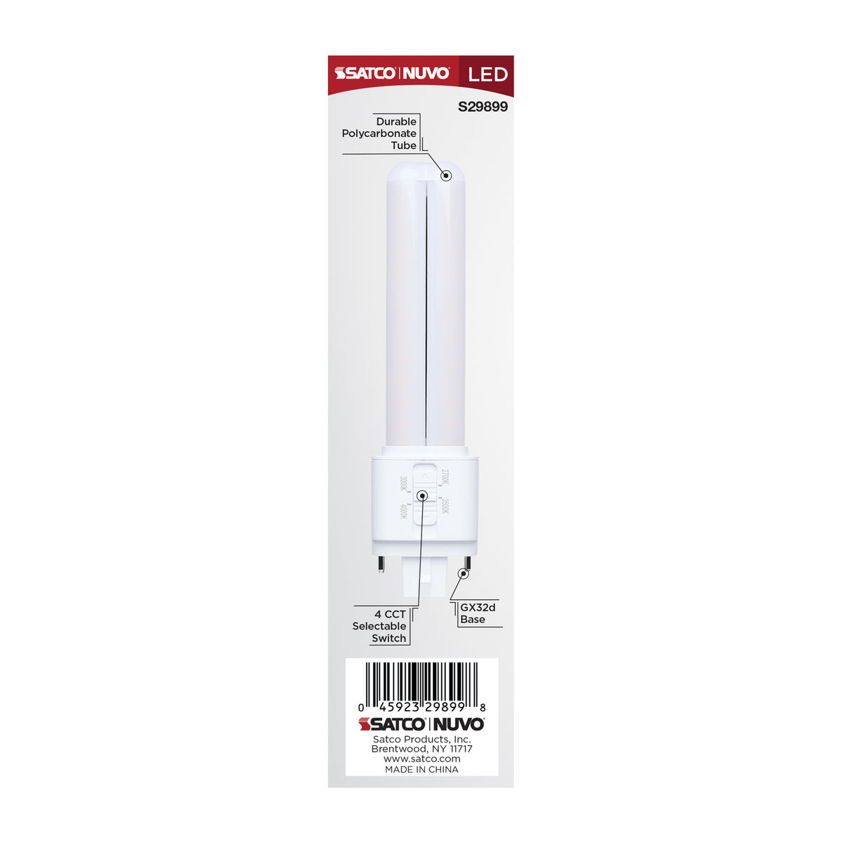 9 Watt PLC LED - 27K/3K/35K/4K CCT - GX32d Base - Omni - Type A/B - 120-277 Volt