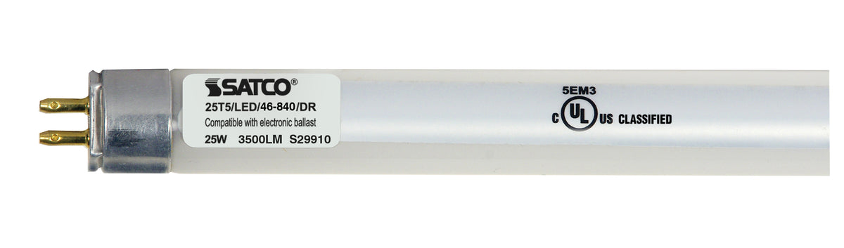 25 Watt T5 LED - Miniature bi-pin base - 4000K - 50000 Average rated hours - 3500 Lumens - Type A - Ballast dependent product