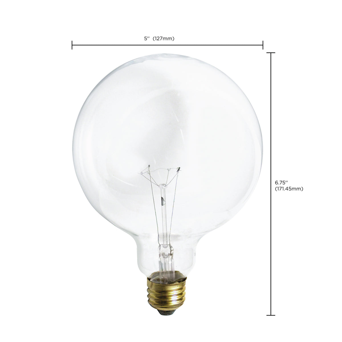 60 Watt G40 Incandescent - Clear - 4000 Average rated hours - 580 Lumens - Medium base - 120 Volt