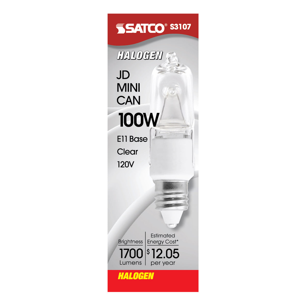 100 Watt - Halogen - T4 - Clear - 2000 Average rated hours - 1700 Lumens - Mini Candelabra base - 120 Volt