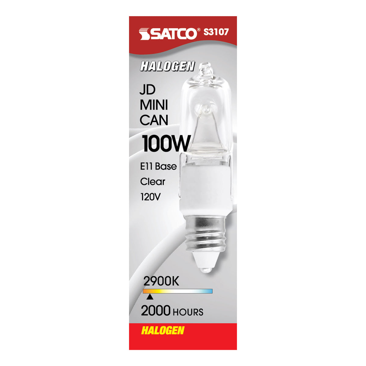 100 Watt - Halogen - T4 - Clear - 2000 Average rated hours - 1700 Lumens - Mini Candelabra base - 120 Volt