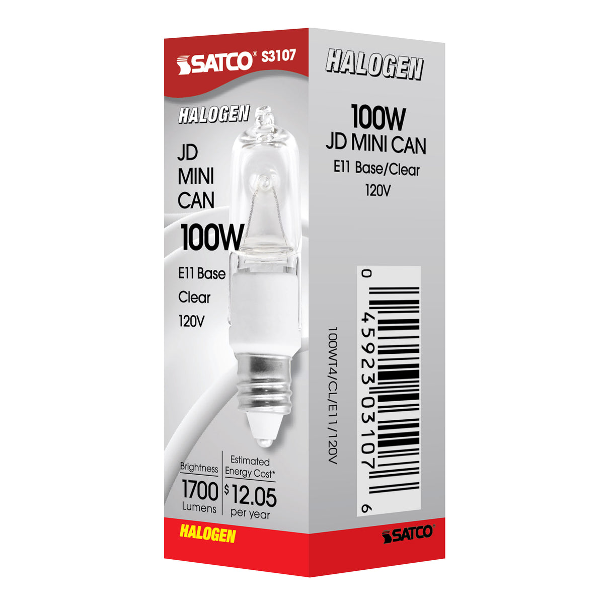 100 Watt - Halogen - T4 - Clear - 2000 Average rated hours - 1700 Lumens - Mini Candelabra base - 120 Volt