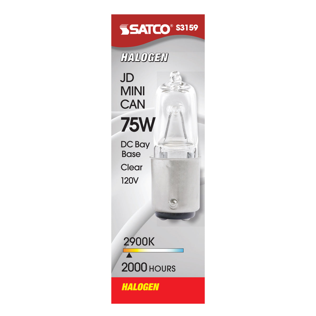 75 Watt - Halogen - T4 - Clear - 2000 Average rated hours - 1250 Lumens - DC Bay base - 120 Volt
