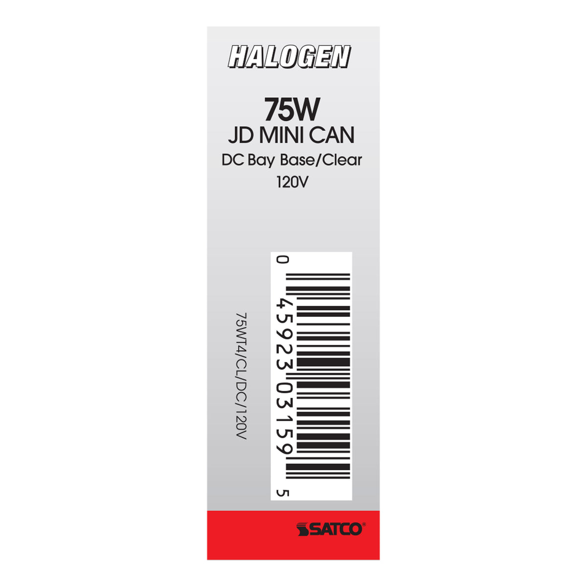 75 Watt - Halogen - T4 - Clear - 2000 Average rated hours - 1250 Lumens - DC Bay base - 120 Volt