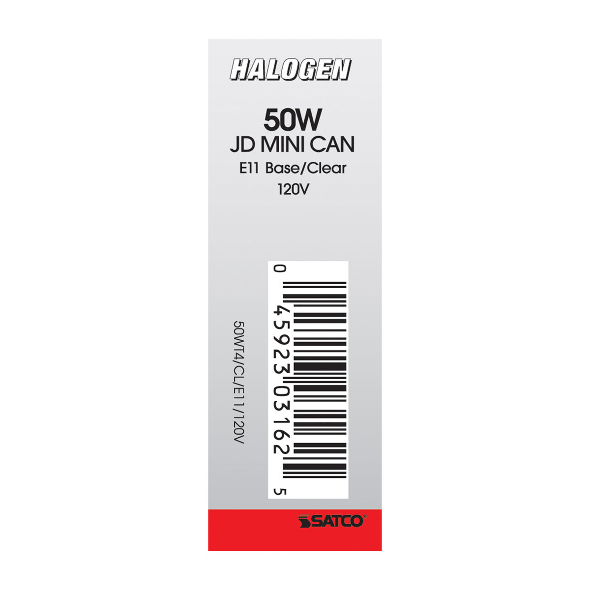 50 Watt - Halogen - T4 - Clear - 2000 Average rated hours - 750 Lumens - Mini Candelabra base - 120 Volt