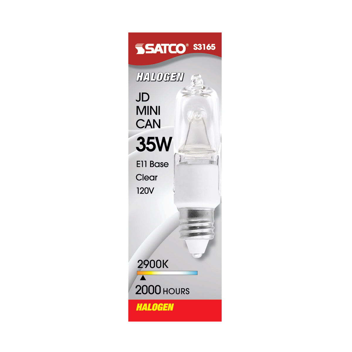 35 Watt - Halogen - T4 - Clear - 2000 Average rated hours - 380 Lumens - Mini Candelabra base - 120 Volt