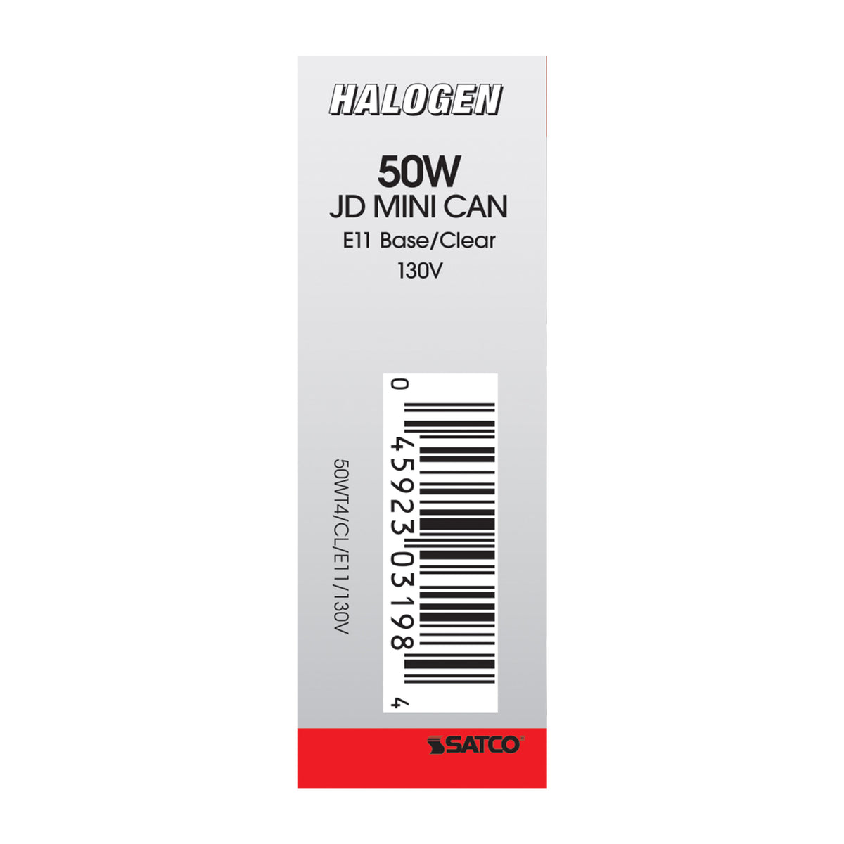 50 Watt - Halogen - T4 - Clear - 2000 Average rated hours - 750 Lumens - Mini Candelabra base - 130 Volt