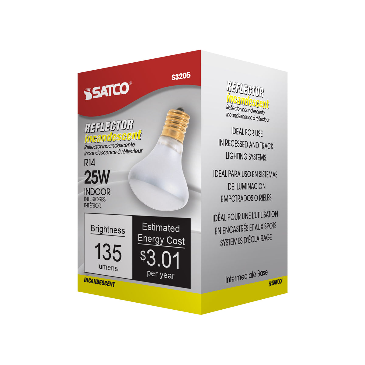 25 Watt R14 Incandescent - Frost - 1500 Average rated hours - 135 Lumens - Intermediate base - 120 Volt