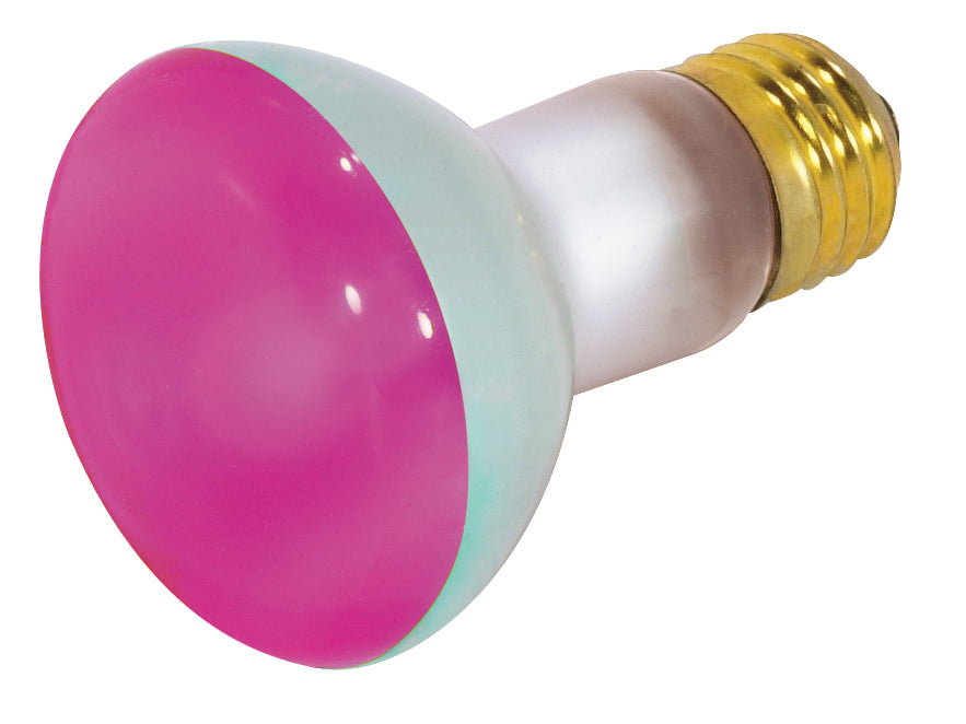 50 Watt R20 Incandescent - Pink - 2000 Average rated hours - Medium base - 130 Volt for commercial spaces and hospitality