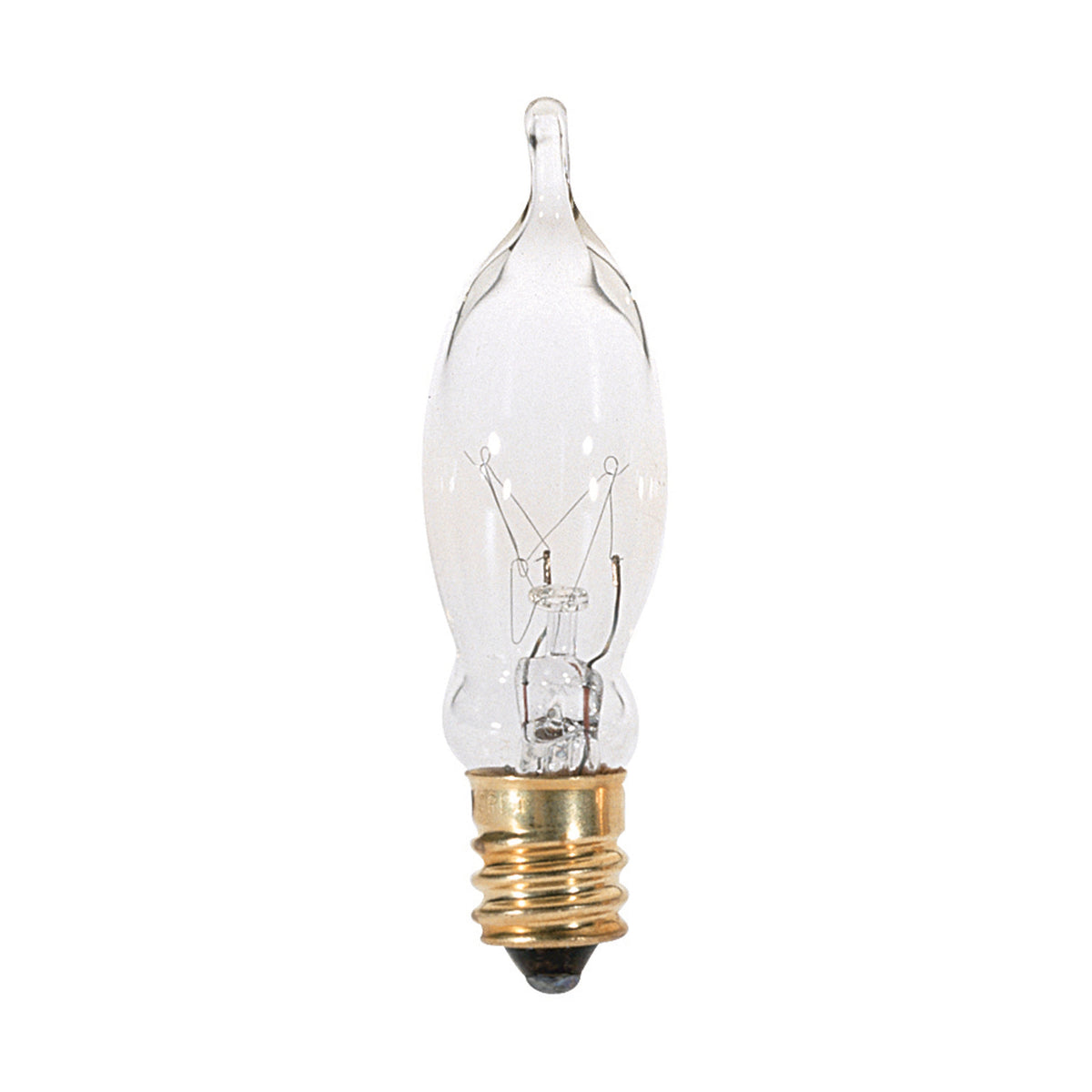 7.5 Watt CA5 Incandescent - Clear - 1500 Average rated hours - 40 Lumens - Candelabra base - 120 Volt lighting product