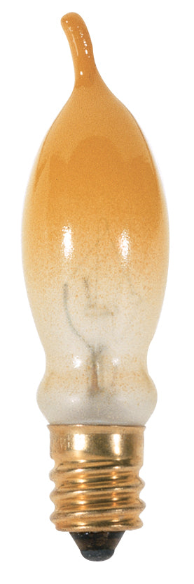 7.5 Watt CA5 Incandescent - Yellow - 1500 Average rated hours - 35 Lumens - Candelabra base - 120 Volt bulb or fixture view
