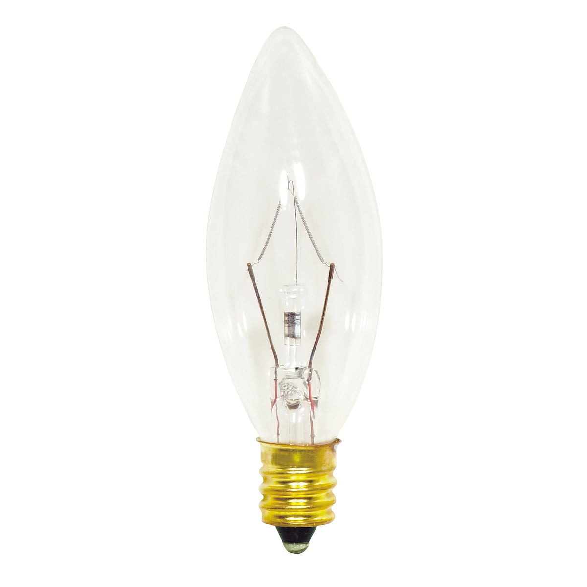 25 Watt B8 Incandescent - Clear - 1500 Average rated hours - 212 Lumens - Candelabra base - 130 Volt bulb or fixture view