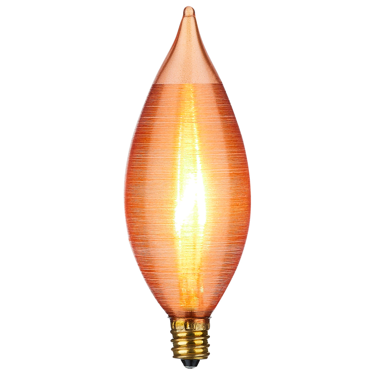 25 Watt C11 Incandescent - Spun Amber - 4000 Average rated hours - Candelabra base - 120 Volt