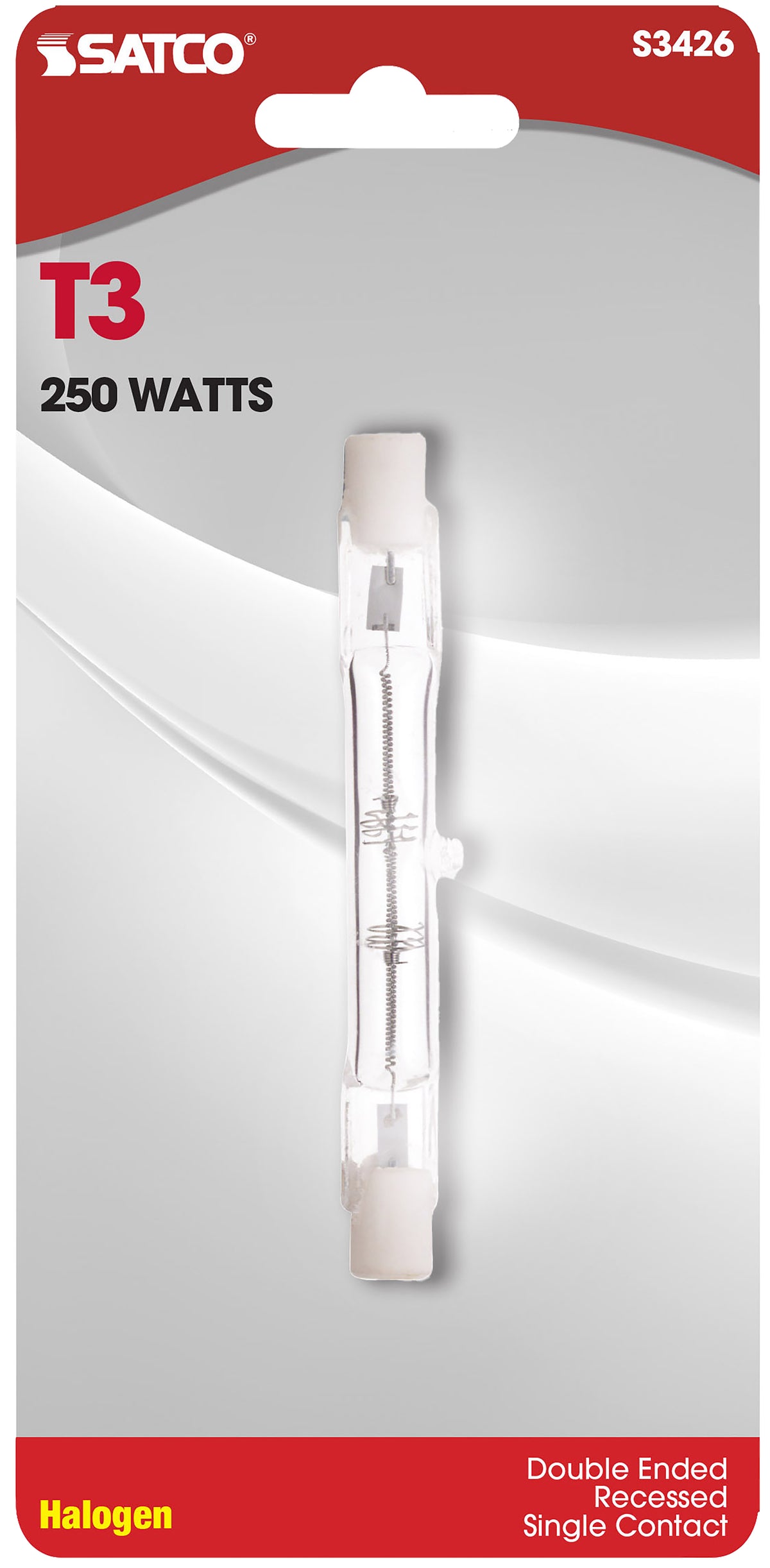 250 Watt - Halogen - T3 - Clear - 1500 Average rated hours - 4500 Lumens - Double Ended base - 78mm - 120 Volt