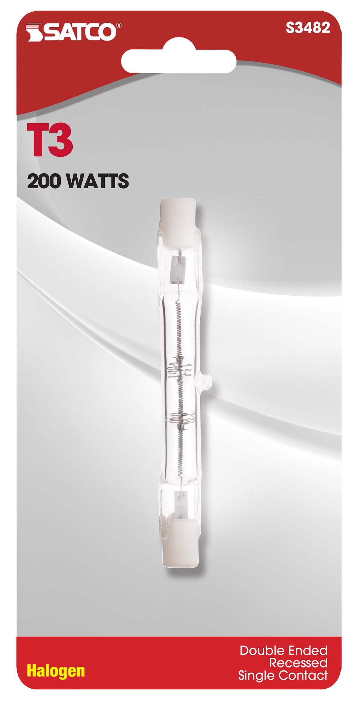 200 Watt - Halogen - T3 - Clear - 1500 Average rated hours - 3400 Lumens - Double Ended base - 78mm - 120 Volt - Carded