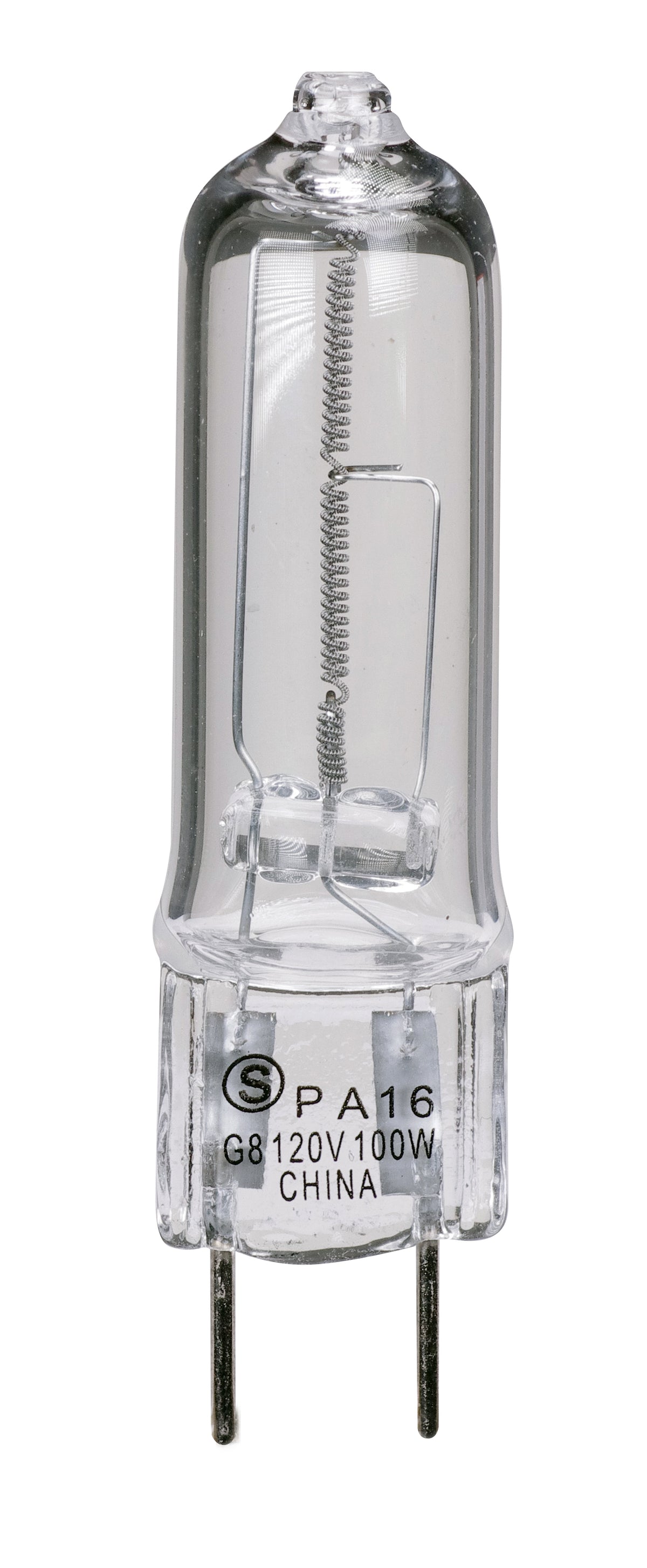 100 Watt - Halogen - T4 - Clear - 2000 Average rated hours - 1700 Lumens - Bi Pin G8 base - 120 Volt - Carded product image