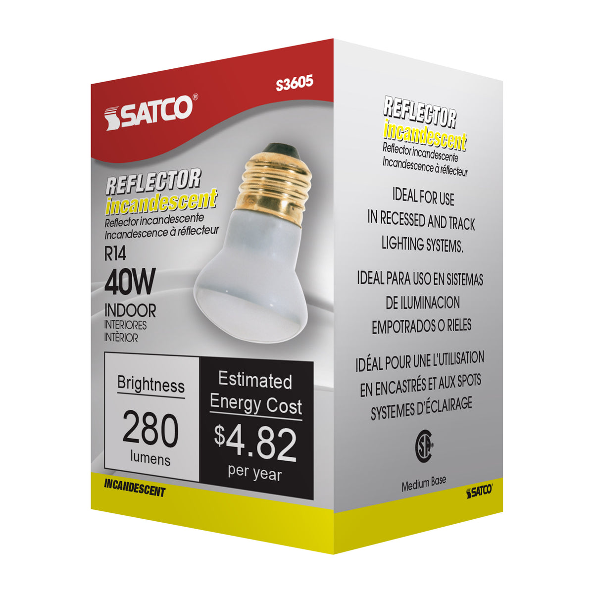 25 Watt R14 Incandescent - Translucent - 1500 Average rated hours - 135 Lumens - Medium base - 120 Volt