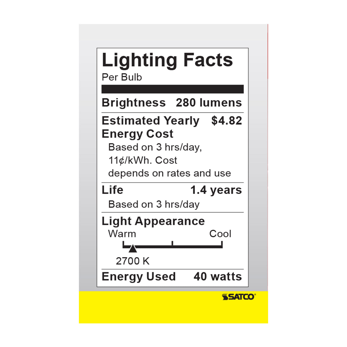 40 Watt R14 Incandescent - Clear - 1500 Average rated hours - 280 Lumens - Medium base - 120 Volt