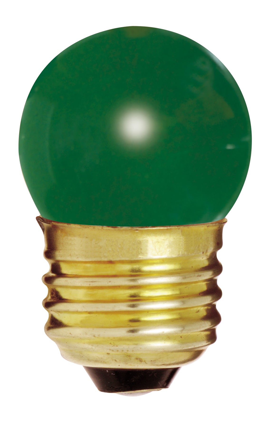 7.5 Watt S11 Incandescent - Ceramic Green - 2500 Average rated hours - Medium base - 120 Volt bulb or fixture view