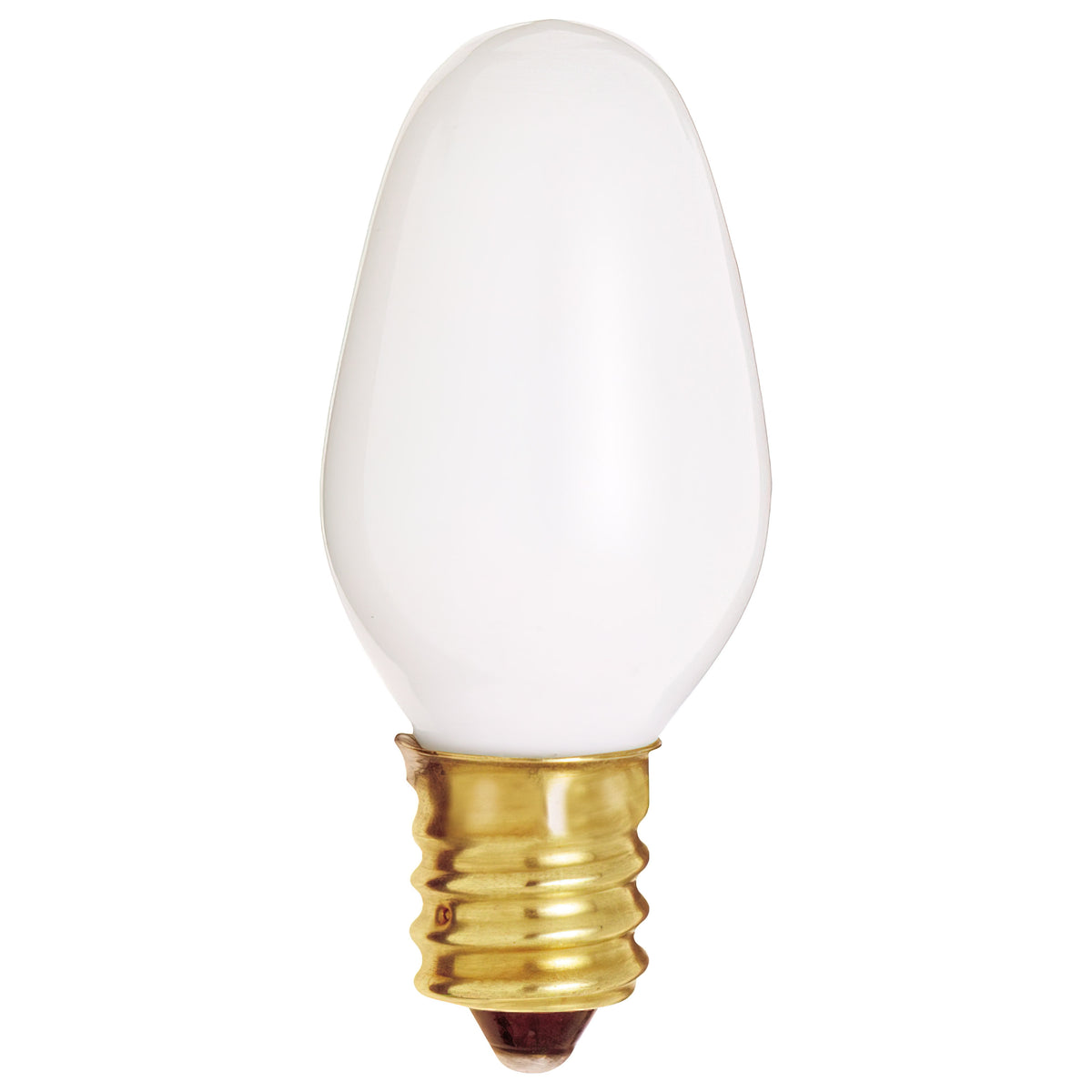 7 Watt C7 Incandescent - White - 3000 Average rated hours - 28 Lumens - Candelabra base - 120 Volt lighting product