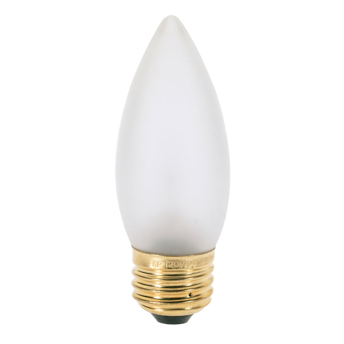 25 Watt B11 Incandescent - Frost - 1500 Average rated hours - 200 Lumens - Medium base - 120 Volt - 2-Card lighting product