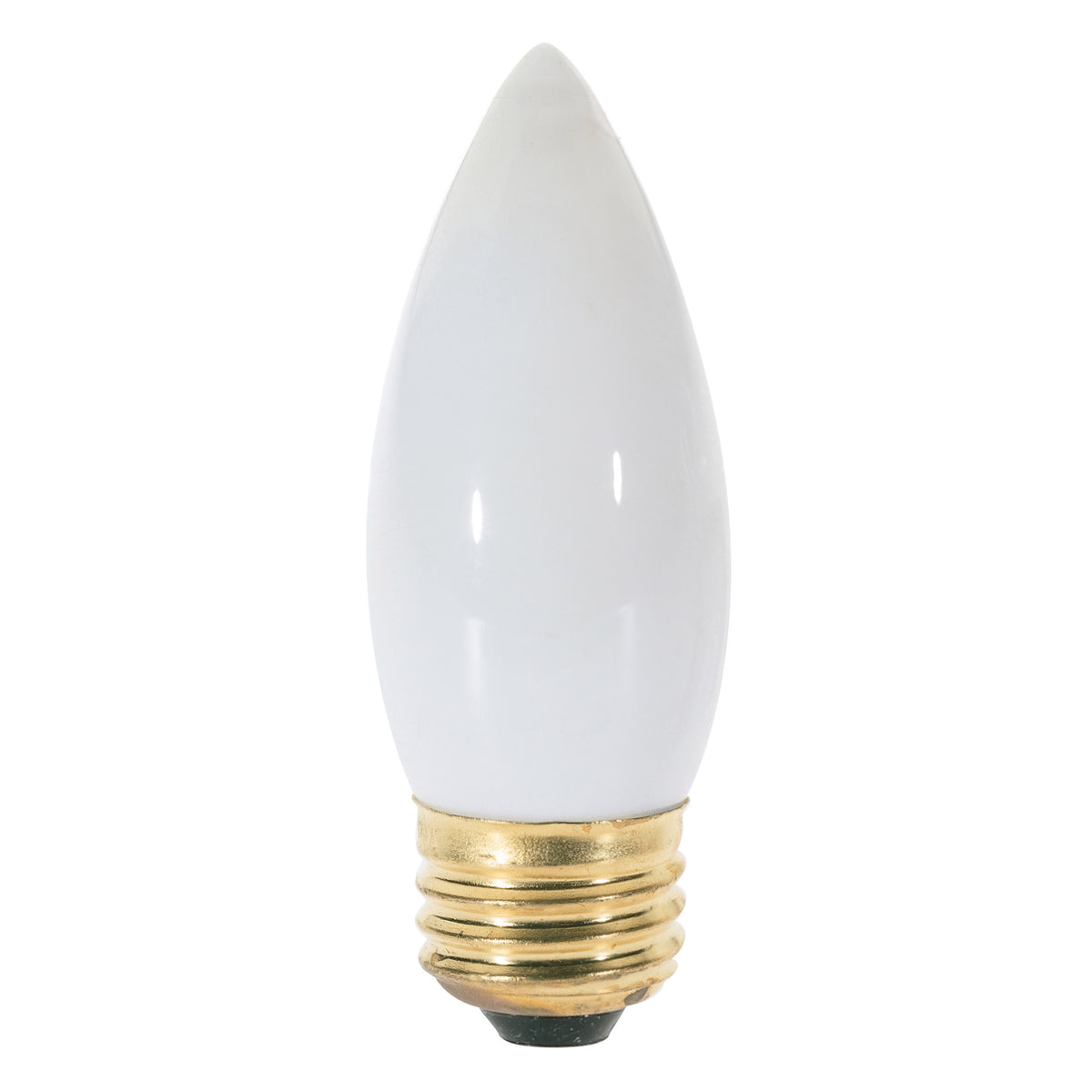 25 Watt B11 Incandescent - White - 1500 Average rated hours - 150 Lumens - Medium base - 120 Volt - 2-Card for hospitality