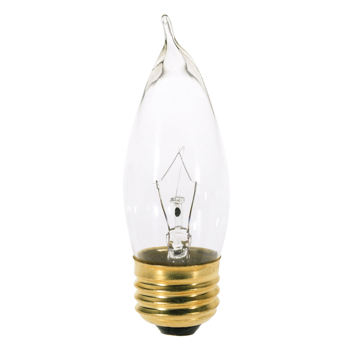 25 Watt CA10 Incandescent - Clear - 1500 Average rated hours - 210 Lumens - Medium base - 120 Volt - 2-Card for commercial