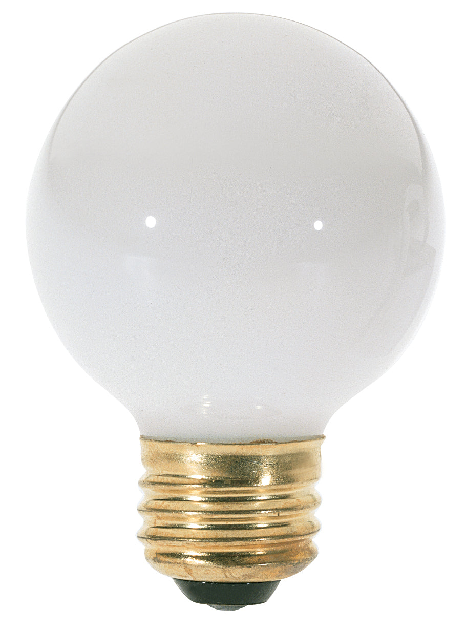 40 Watt G18 1/2 Incandescent - Gloss White - 1500 Average rated hours - 300 Lumens - Medium base - 120 Volt lighting product