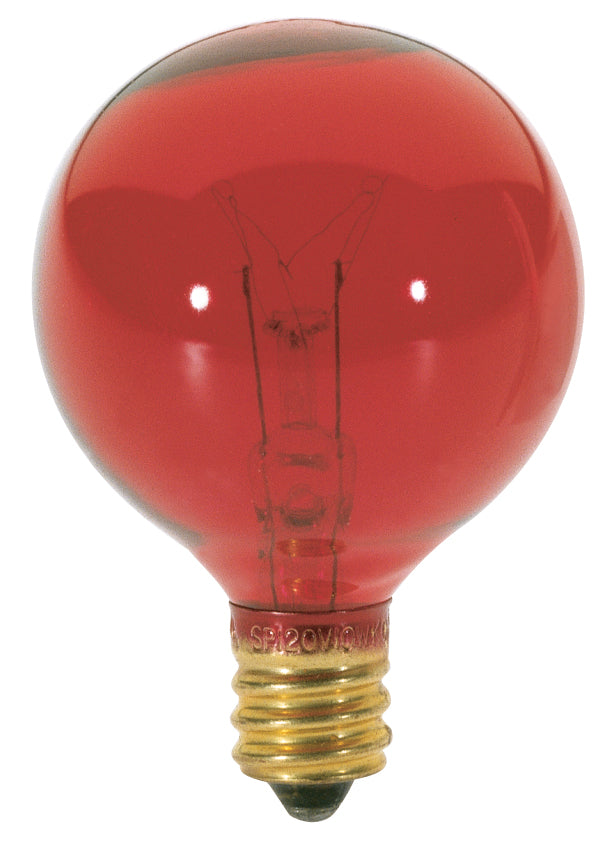 10 Watt G12 1/2 Incandescent - Transparent Red - 1500 Average rated hours - Candelabra base - 120 Volt product image