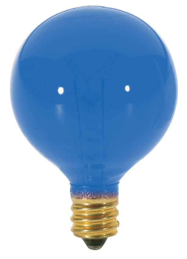 10 Watt G12 1/2 Incandescent - Transparent Blue - 1500 Average rated hours - Candelabra base - 120 Volt