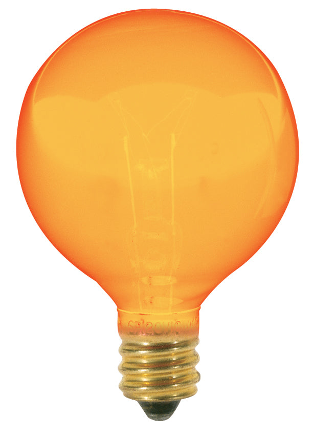 10 Watt G12 1/2 Incandescent - Transparent Amber - 1500 Average rated hours - Candelabra base - 120 Volt for commercial