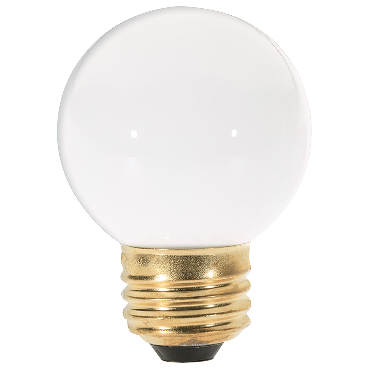 25 Watt G16 1/2 Incandescent - Gloss White - 1500 Average rated hours - 180 Lumens - Medium base - 120 Volt for hospitality