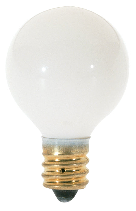 10 Watt G8 Incandescent - Gloss White - 1500 Average rated hours - 50 Lumens - Candelabra base - 120 Volt product image