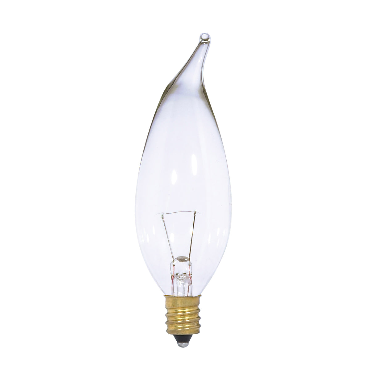 7 Watt CA10 Incandescent - Clear - 1500 Average rated hours - 65 Lumens - Candelabra base - 12 Volt