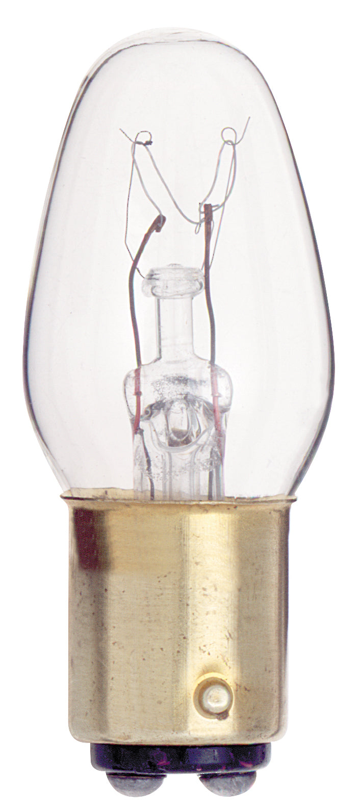10 Watt C7 Incandescent - Clear - 2500 Average rated hours - 60 Lumens - DC Bay base - 130 Volt bulb or fixture view