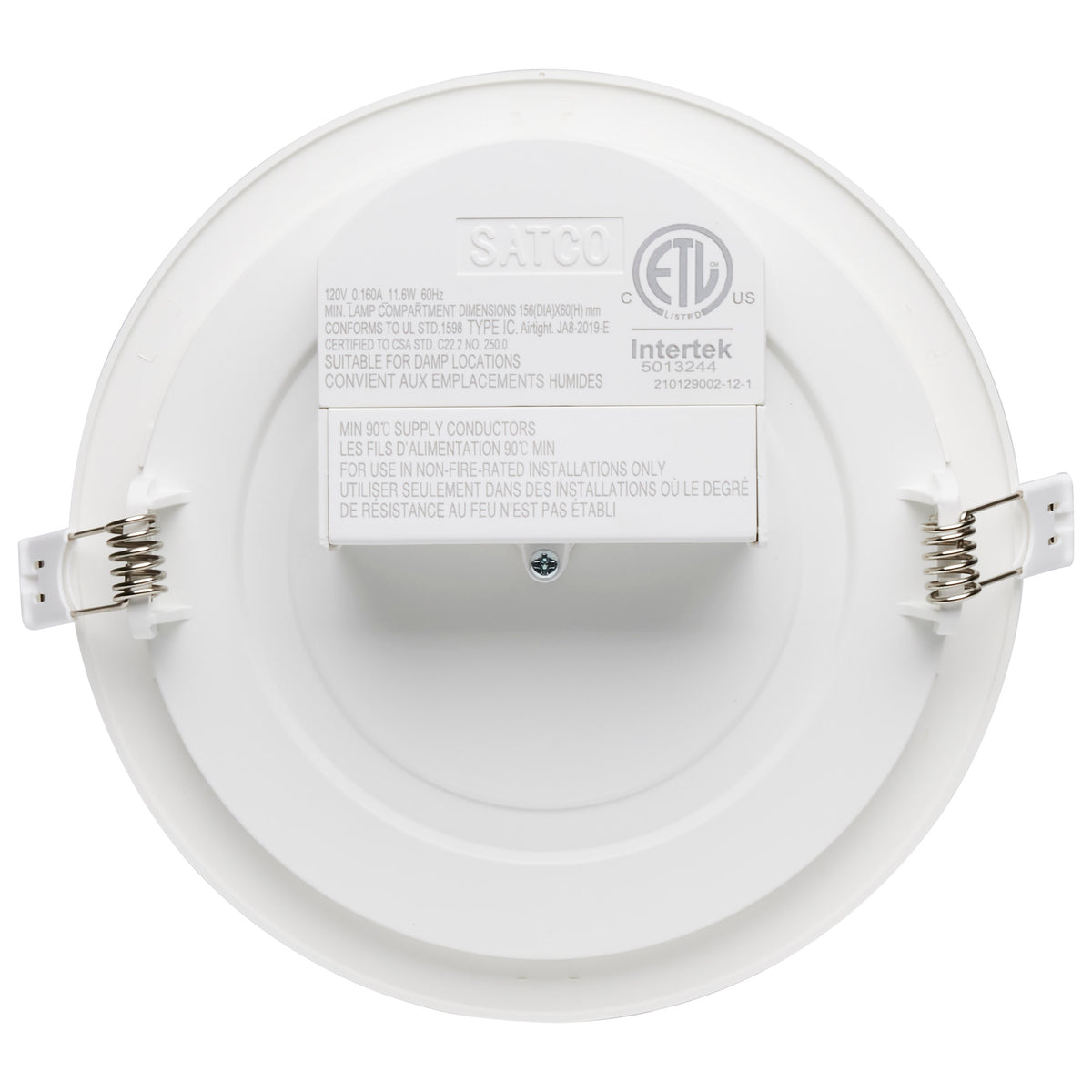 11.6 watt LED Direct Wire Downlight - Edge-lit - 5-6 inch - 3000K - 120 volt - Dimmable