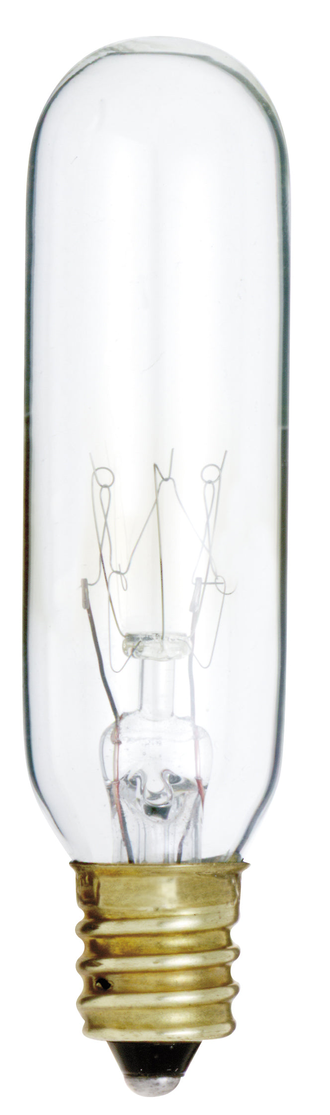 15 Watt T6 Incandescent - Clear - 2000 Average rated hours - 90 Lumens - Candelabra base - 145 Volt bulb or fixture view