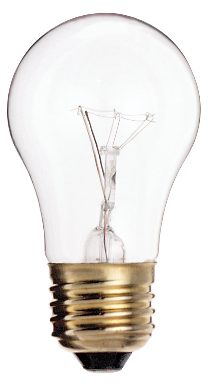 15 Watt A15 Incandescent - Clear - 2500 Average rated hours - 100 Lumens - Medium base - 130 Volt - 2/Pack for hospitality