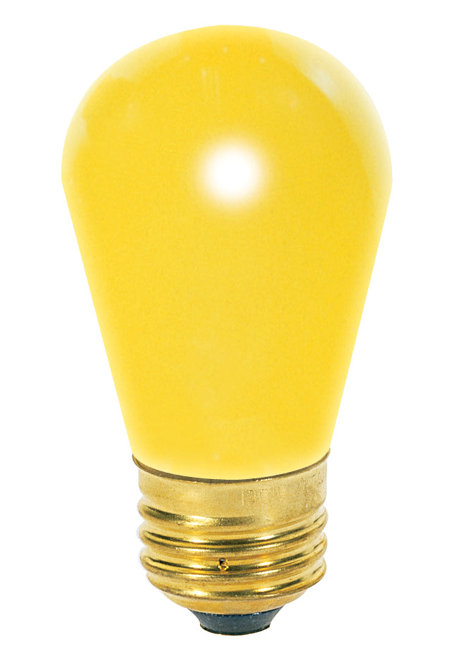 11 Watt S14 Incandescent - Ceramic Yellow - 2500 Average rated hours - Medium base - 130 Volt bulb or fixture view