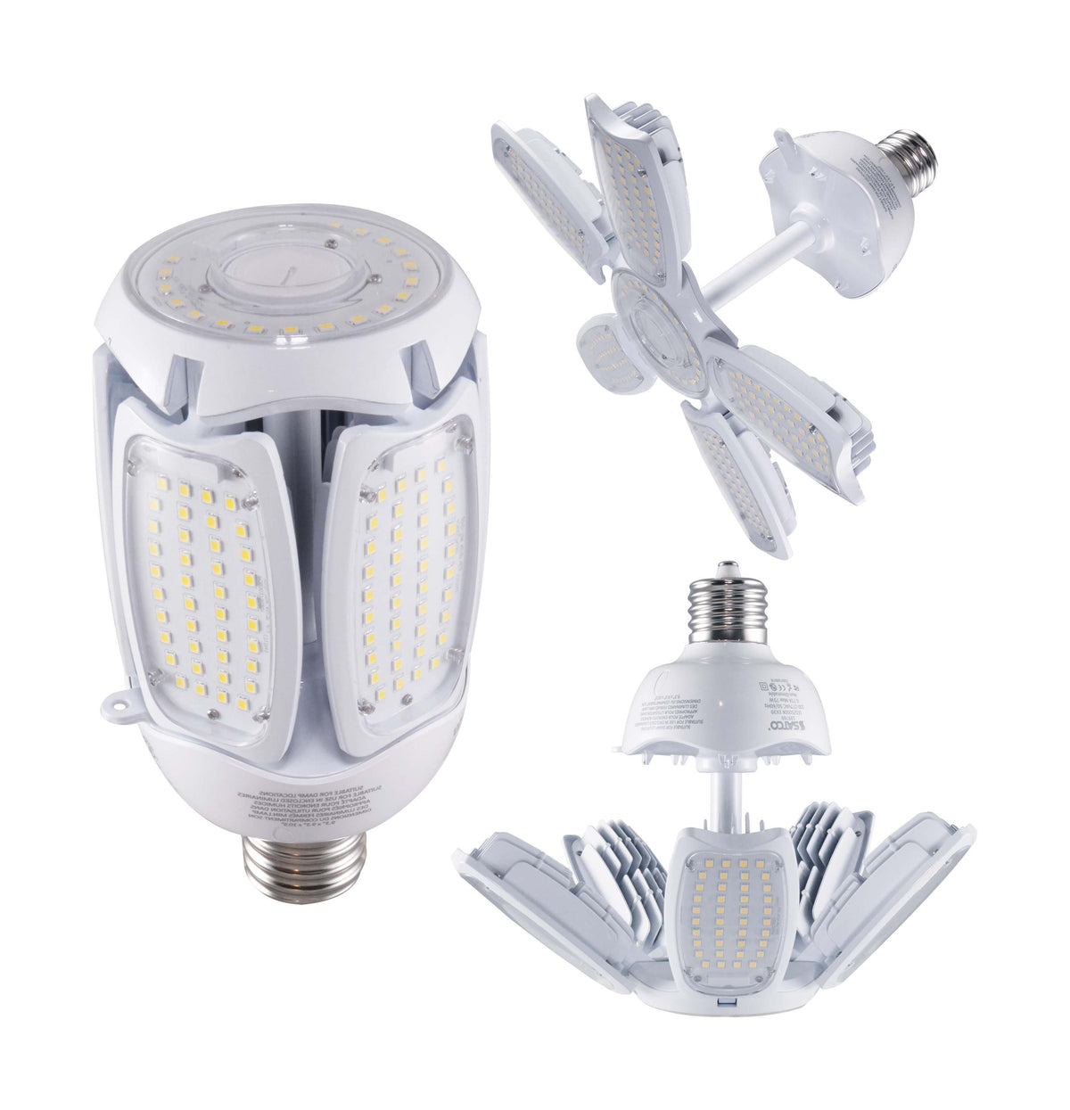 60 Watt LED HID Replacement - 5000K - Mogul extended base - Adjustable Beam Angle - Type B Ballast Bypass -120-277 Volt bulb