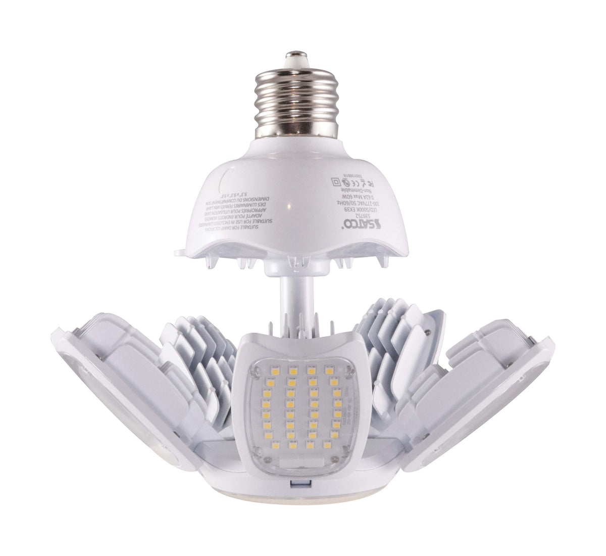 75 Watt LED HID Replacement - 5000K - Mogul Extended base - Adjustable Beam Angle - Type B Ballast Bypass -120-277 Volt