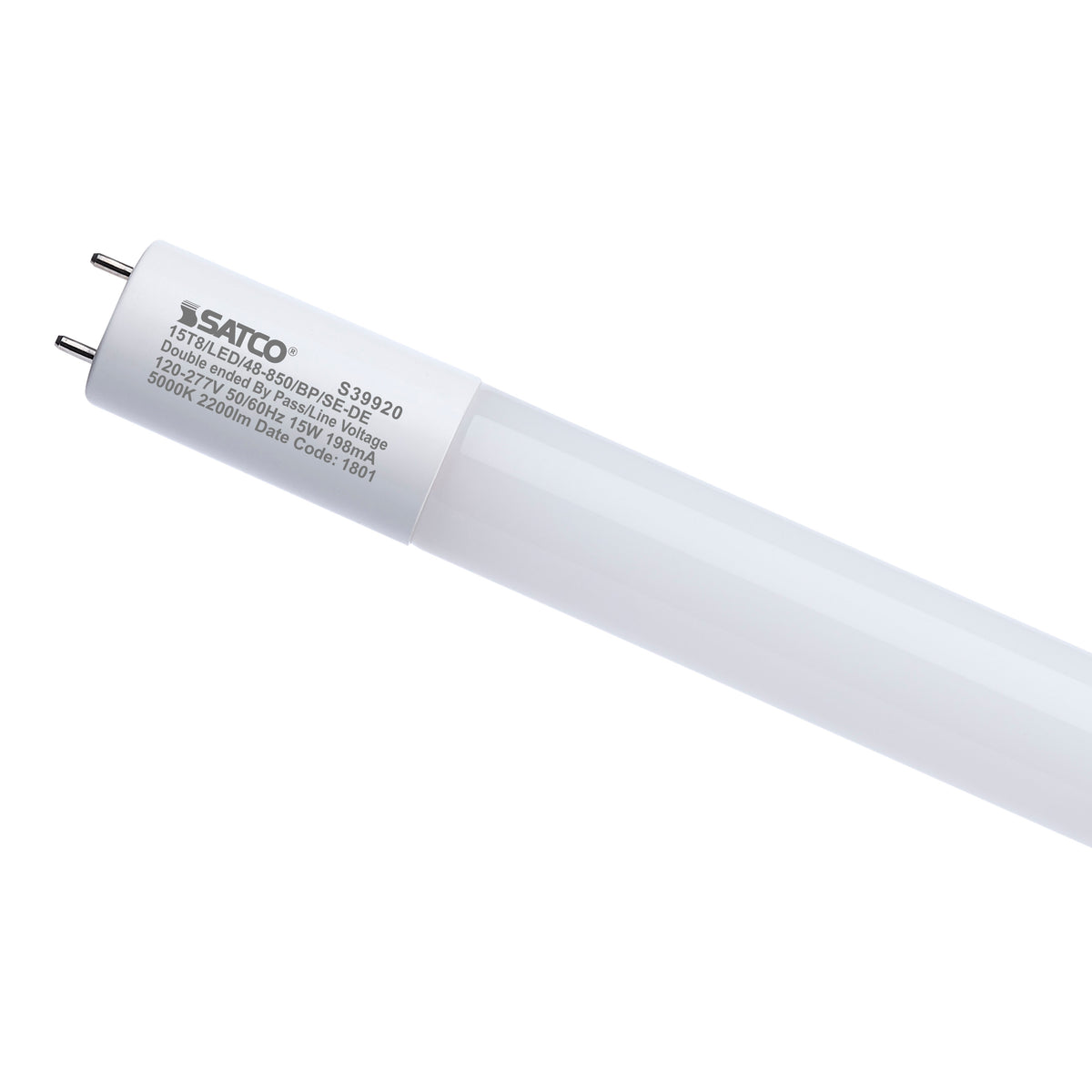 15 Watt 4 Foot T8 LED - 5000K - Medium Bi Pin Base - Ballast Bypass - Single or Double Ended Wiring - 120-277 Volt