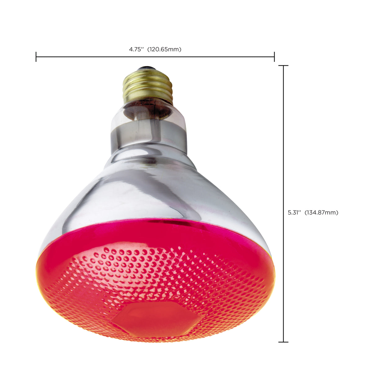 100 Watt BR38 Incandescent - Red - 2000 Average rated hours - Medium base - 120 Volt