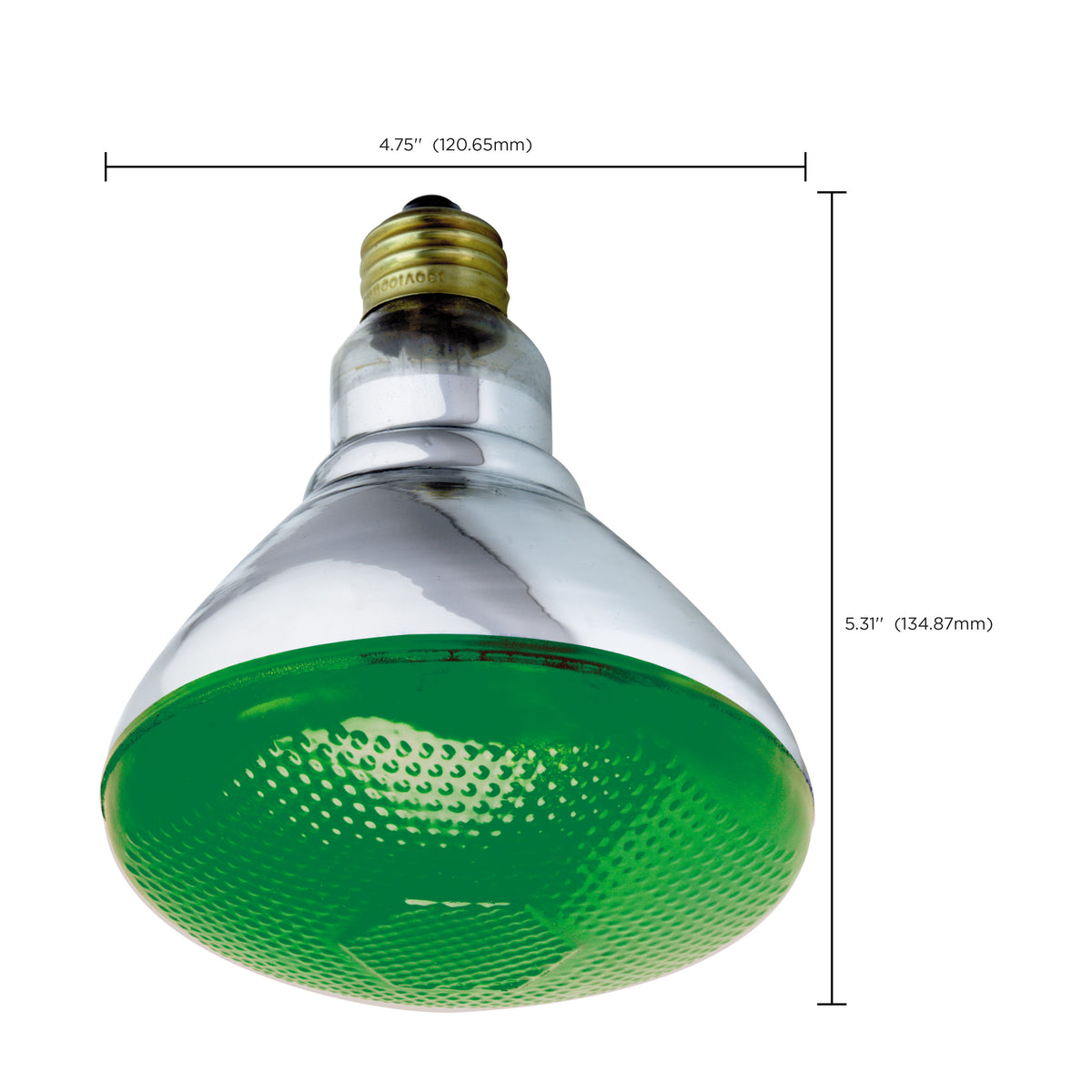 100 Watt BR38 Incandescent - Green - 2000 Average rated hours - Medium base - 120 Volt