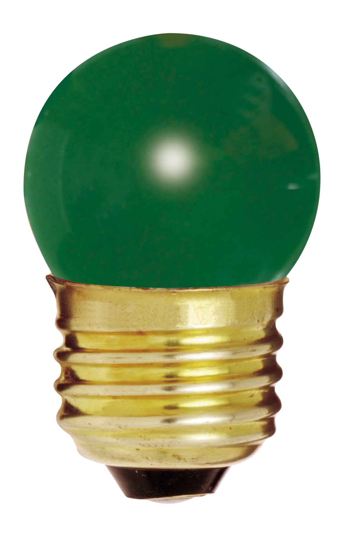 7.5 Watt S11 Incandescent - Ceramic Green - 2500 Average rated hours - Medium base - 120 Volt - Carded lighting product