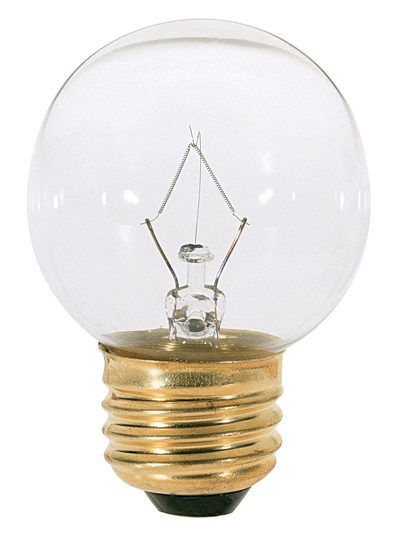 25 Watt G16 1/2 Incandescent - Clear - 1500 Average rated hours - 220 Lumens - Medium base - 120 Volt - Carded lighting