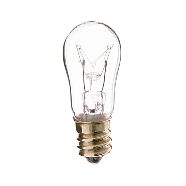 6 Watt S6 Incandescent - Clear - 1500 Average rated hours - 40 Lumens - Candelabra base - 12 Volt bulb or fixture view