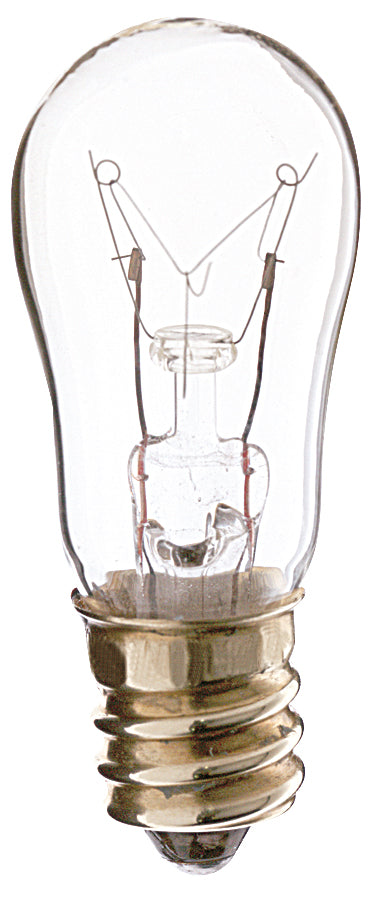 6 Watt S6 Incandescent - Clear - 2500 Average rated hours - 30 Lumens - Candelabra base - 130 Volt - 2-Card lighting product
